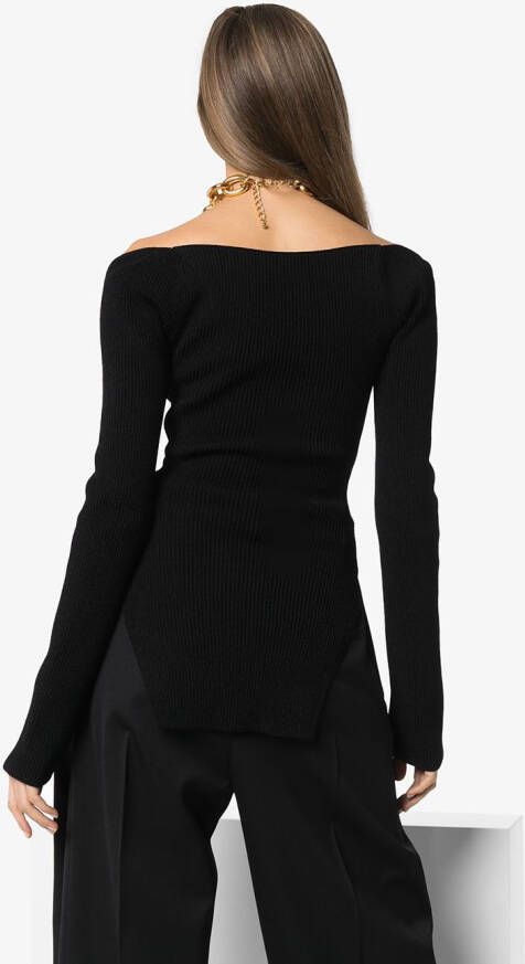 KHAITE Top met sweetheart hals Zwart