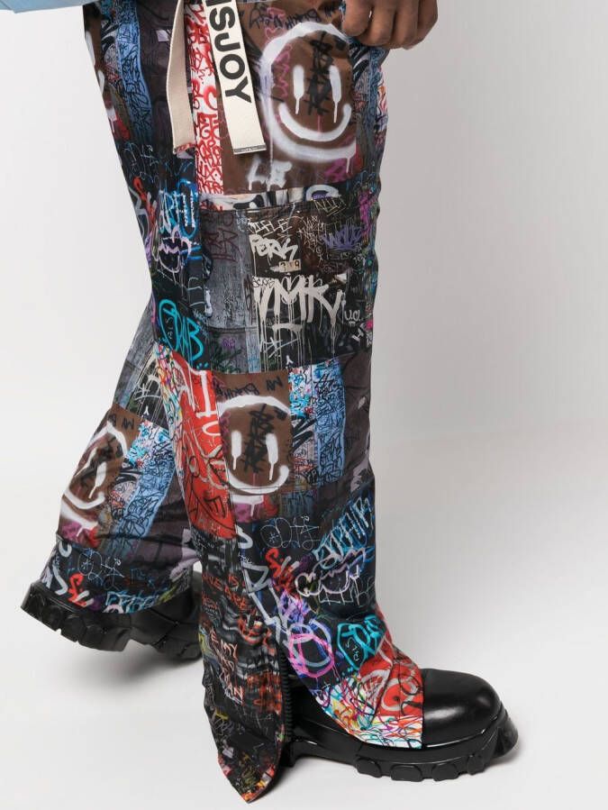 Khrisjoy Broek met grafische print Zwart