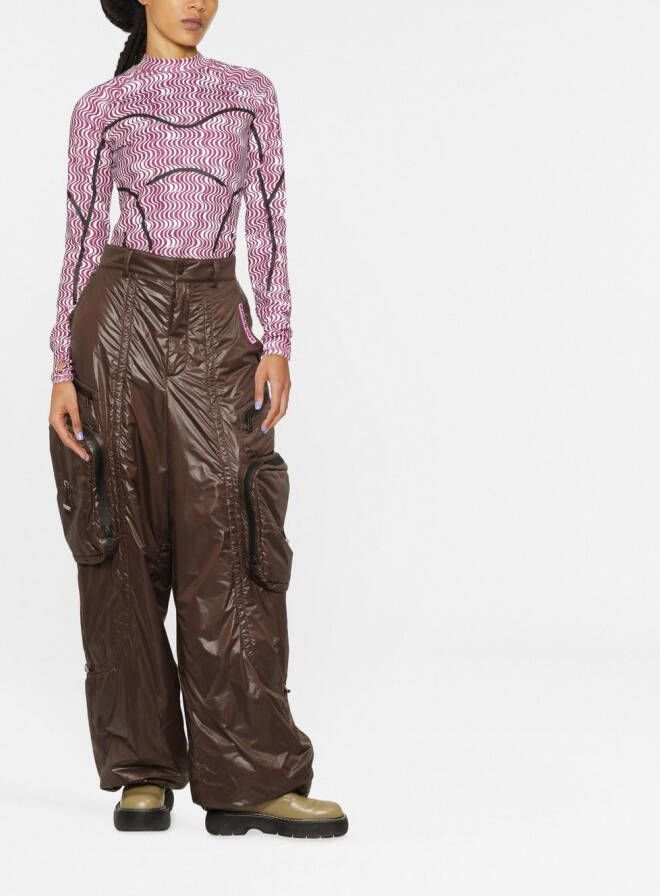 Khrisjoy Broek met ritszakken Bruin