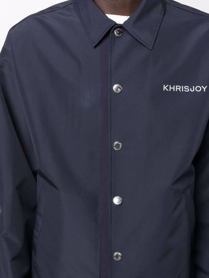 Khrisjoy Shirtjack met geborduurd logo Blauw