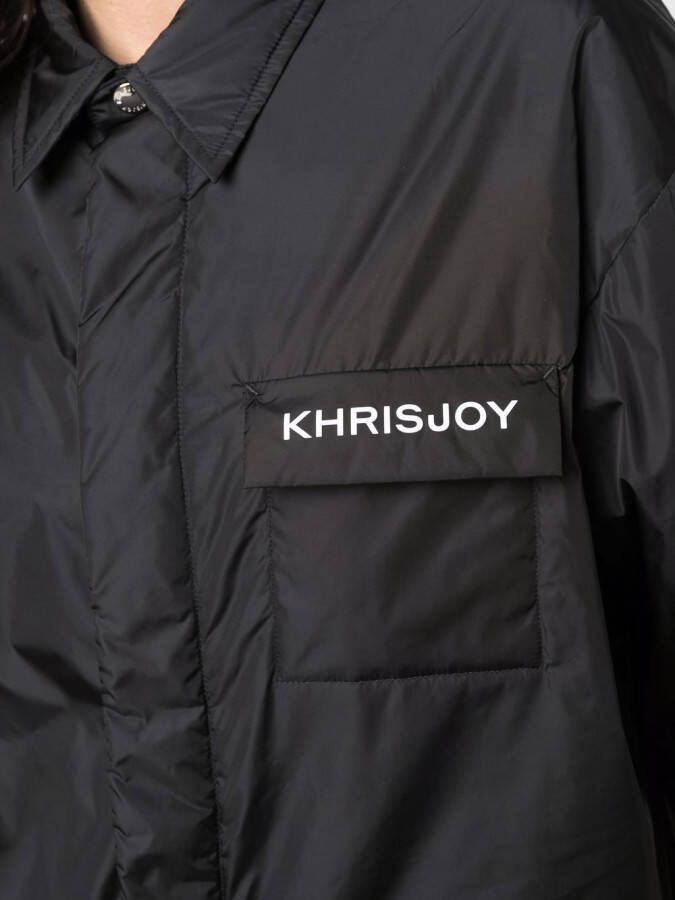 Khrisjoy Shirtjack met logoprint Zwart
