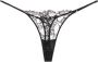 Kiki de Montparnasse sheer lace-detail cotton thong Zwart - Thumbnail 2