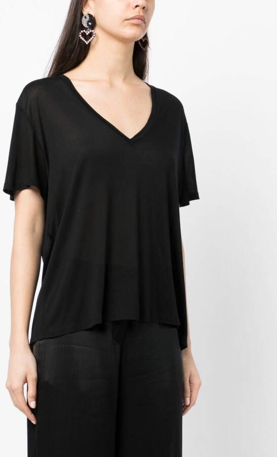 Kiki de Montparnasse T-shirt met V-hals Zwart