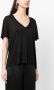 Kiki de Montparnasse T-shirt met V-hals Zwart - Thumbnail 3