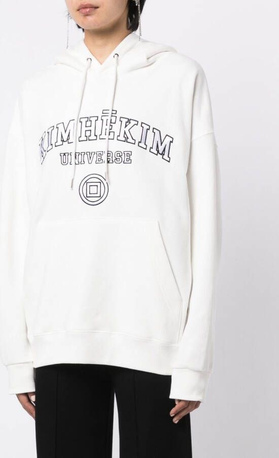 Kimhekim Hoodie met geborduurd logo Wit