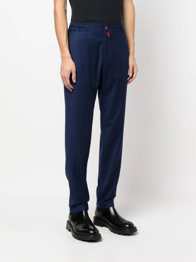 Kiton Broek met toelopende pijpen Blauw
