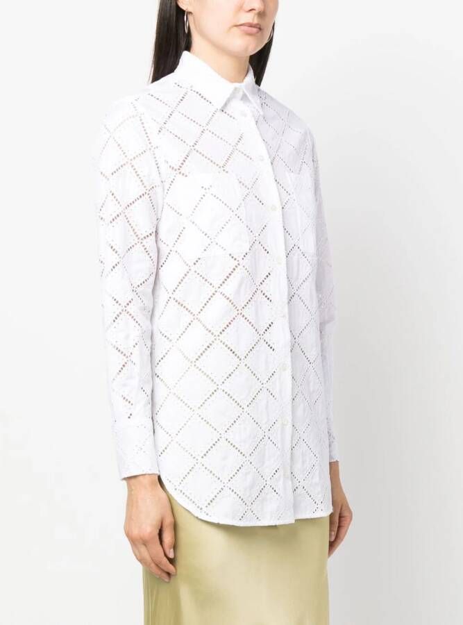 Kiton Geperforeerde blouse Wit