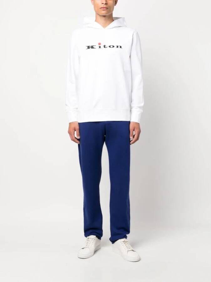 Kiton Hoodie met logoprint Wit
