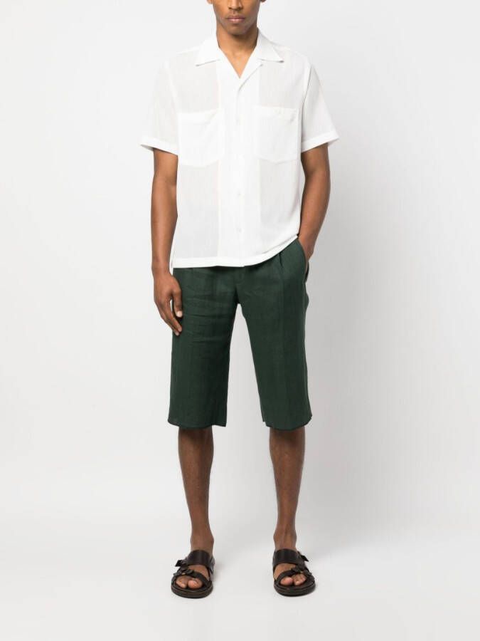Kiton Linnen bermuda shorts Groen