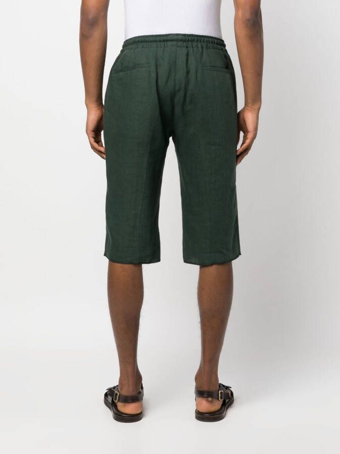 Kiton Linnen bermuda shorts Groen