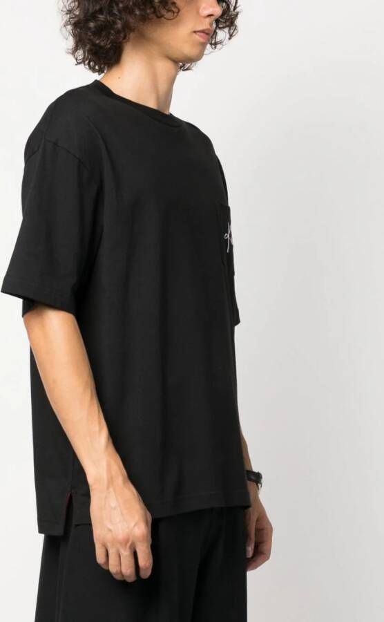 Kiton Overhemd met geborduurd logo Zwart