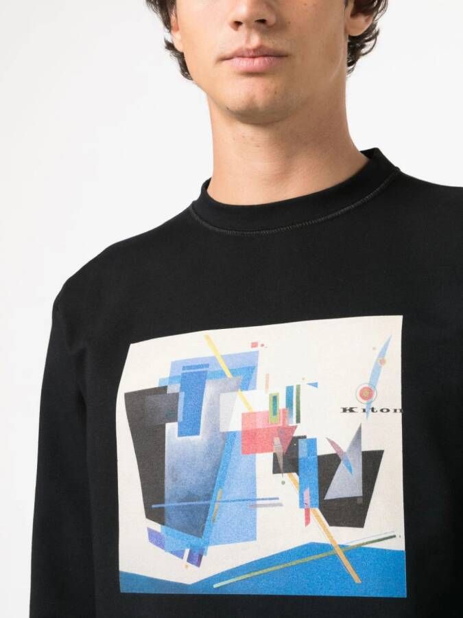 Kiton Sweater met logoprint Zwart