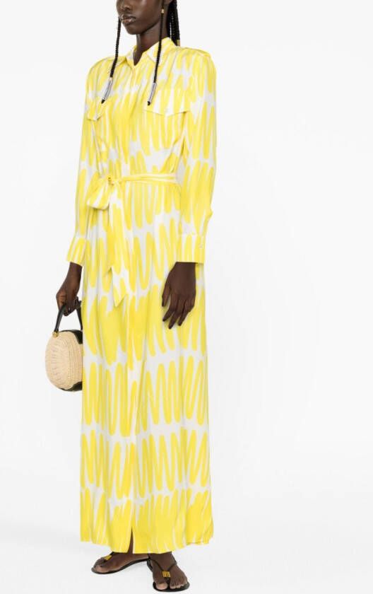 Kiton Maxi-jurk met print Geel