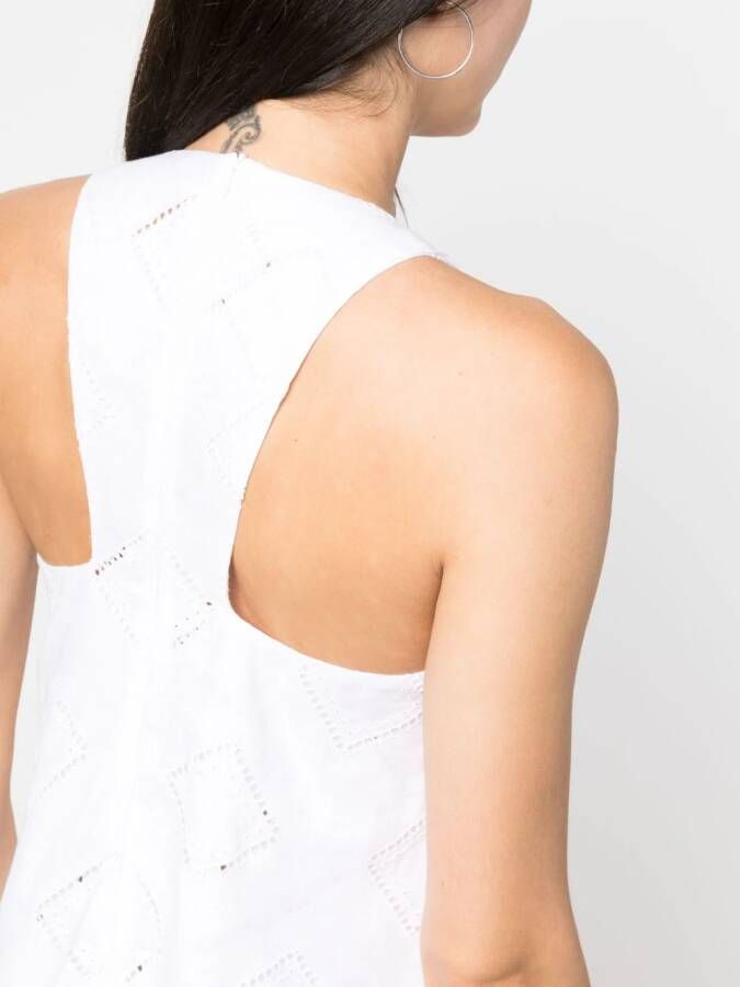 Kiton Midi-jurk met geperforeerd detail Wit