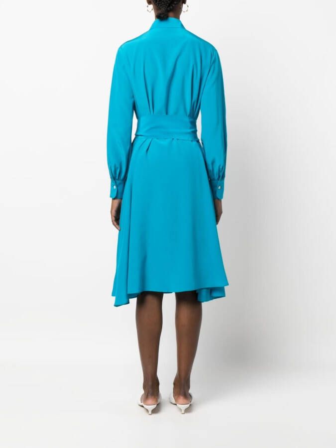 Kiton Midi-jurk met strik Blauw