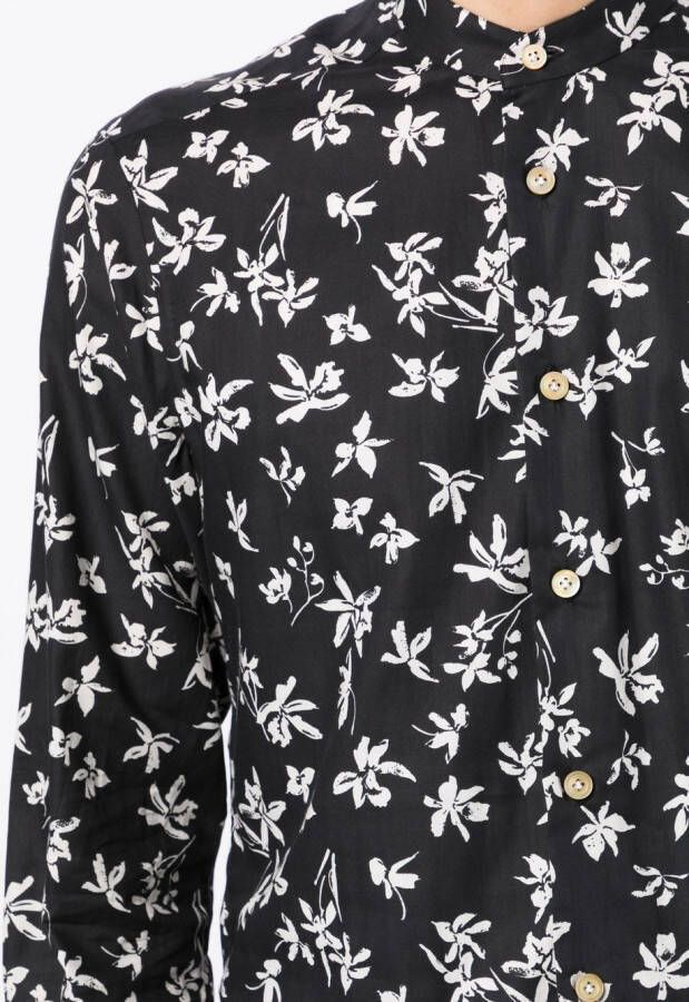 Kiton Overhemd met bloemenprint Zwart
