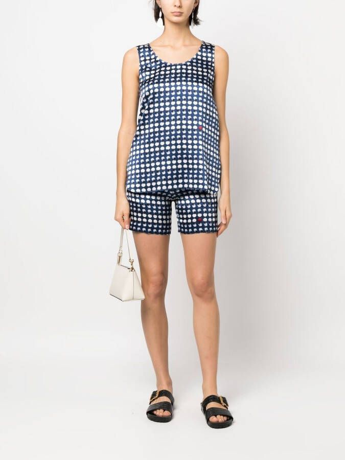 Kiton Top met stippen Blauw