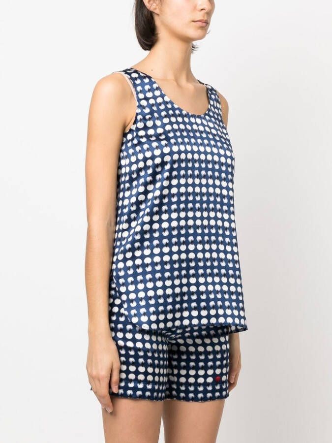Kiton Top met stippen Blauw