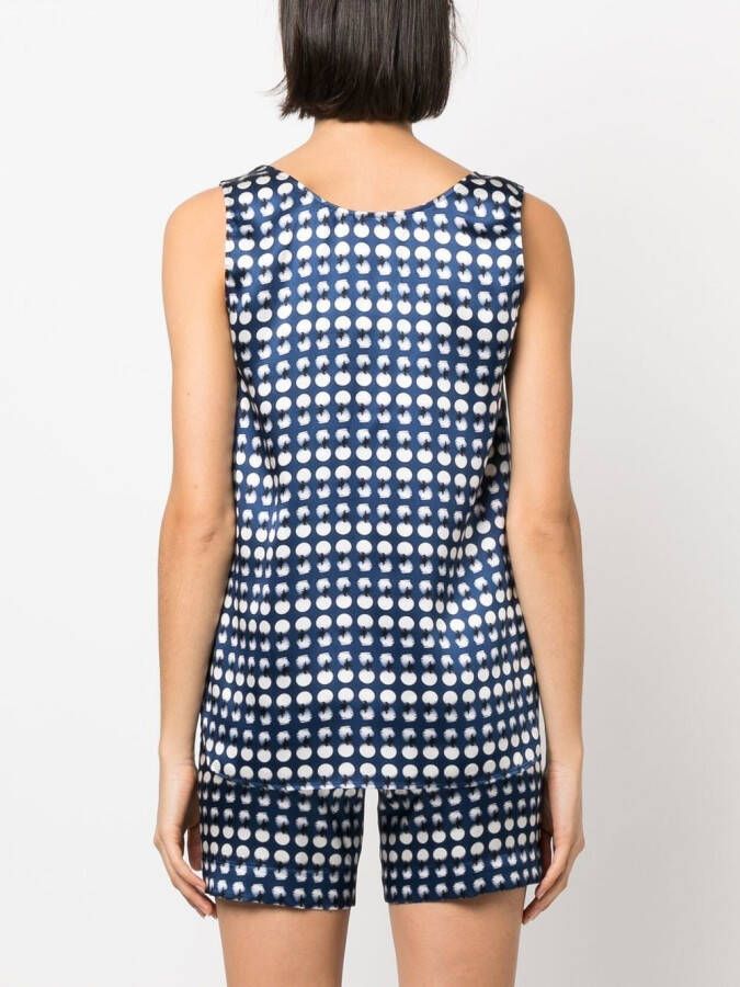 Kiton Top met stippen Blauw