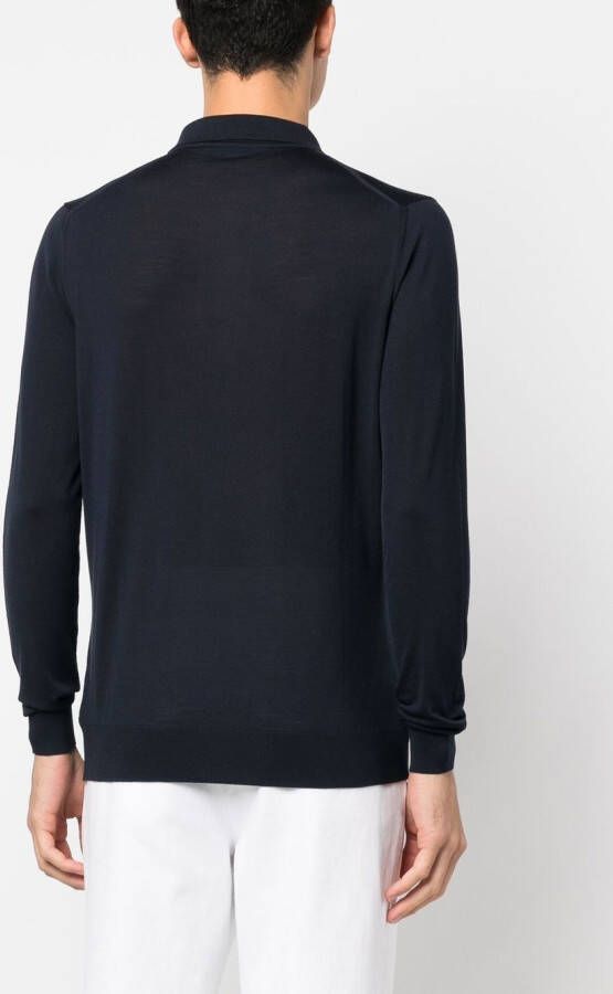Kiton Poloshirt met rits Blauw