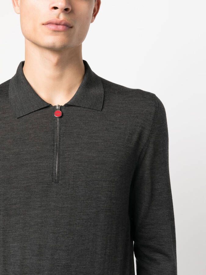 Kiton Poloshirt met rits Grijs