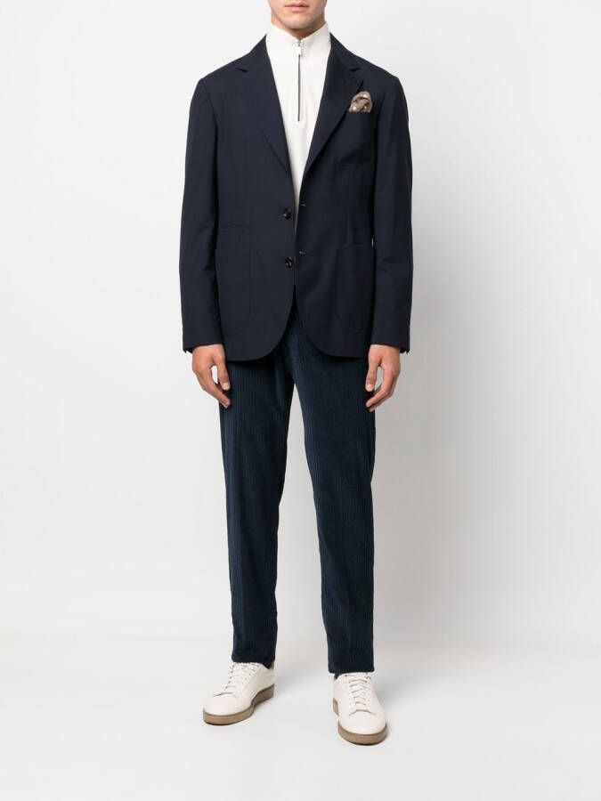 Kiton Ribfluwelen broek Blauw