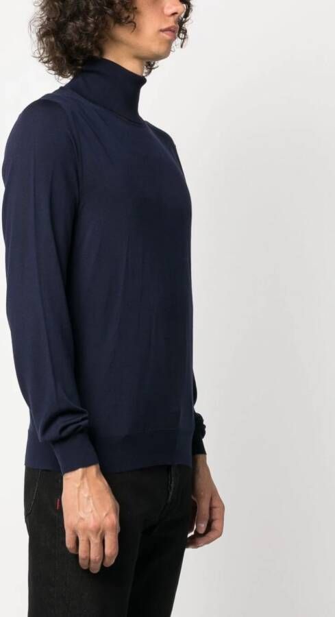 Kiton Wollen coltrui Blauw
