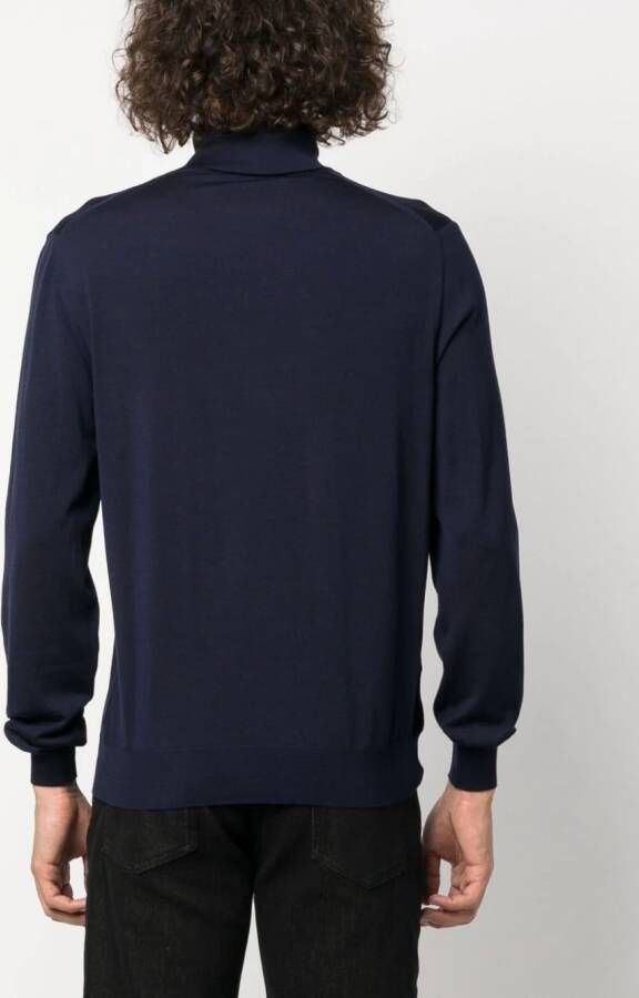 Kiton Wollen coltrui Blauw