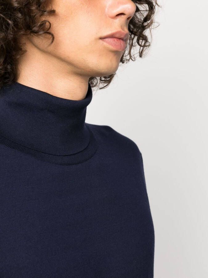 Kiton Wollen coltrui Blauw