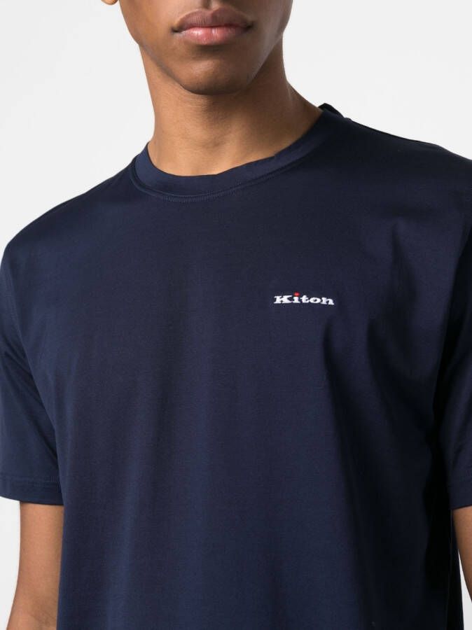 Kiton Katoenen T-shirt Blauw
