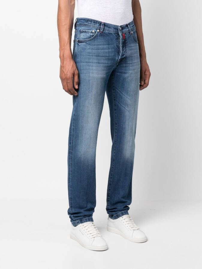 Kiton Slim-fit jeans Blauw