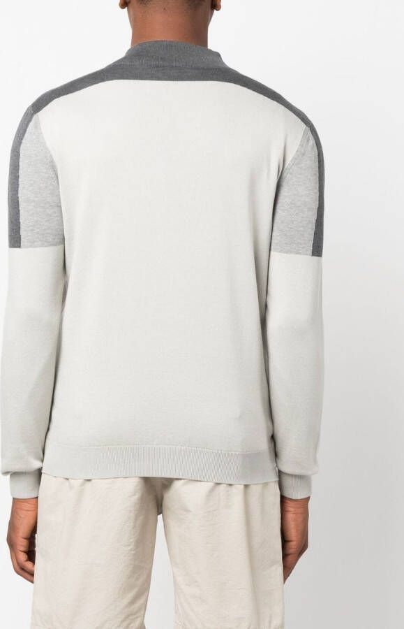 Kiton Sweater met colourblocking Grijs