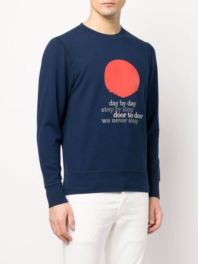 Kiton Sweater met tekst Blauw