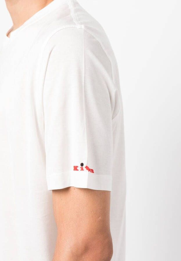 Kiton T-shirt met geborduurd logo Wit