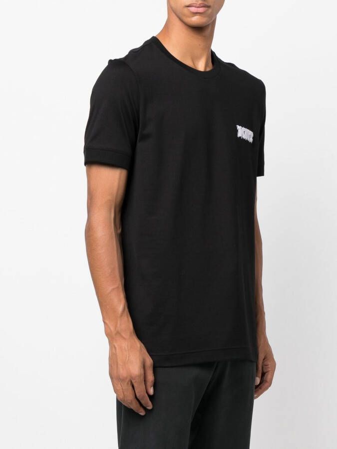 Kiton T-shirt met logopatch Zwart