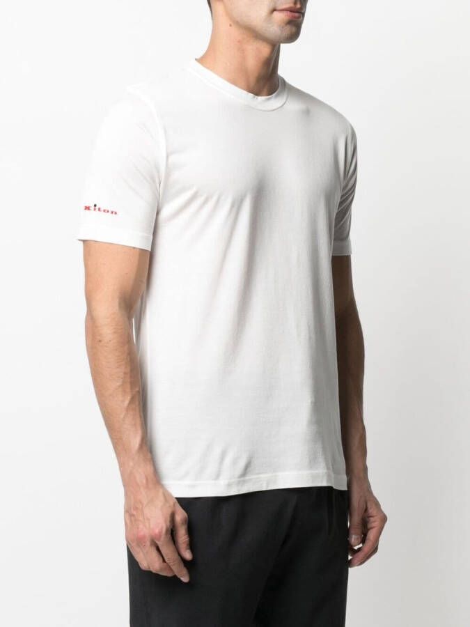 Kiton T-shirt met logoprint Wit