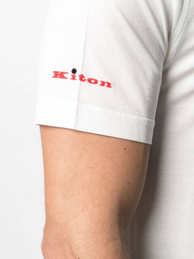 Kiton T-shirt met logoprint Wit