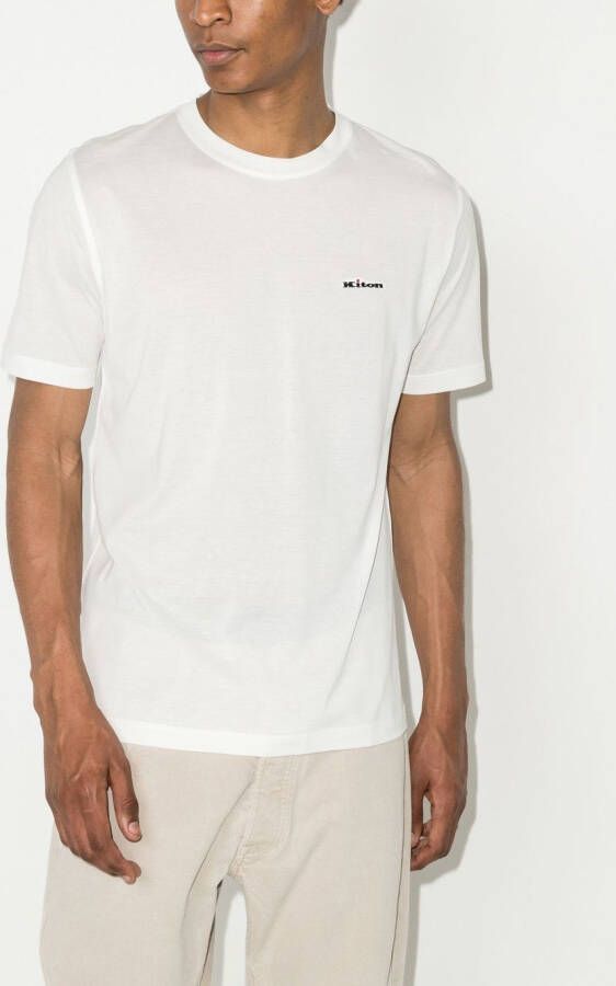 Kiton T-shirt met logoprint Wit