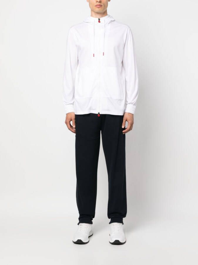 Kiton Hoodie met trekkoord Wit