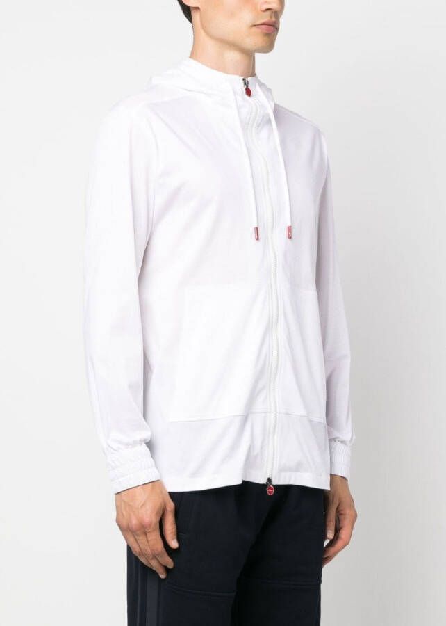 Kiton Hoodie met trekkoord Wit