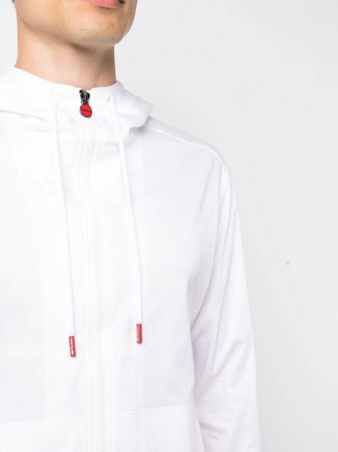 Kiton Hoodie met trekkoord Wit