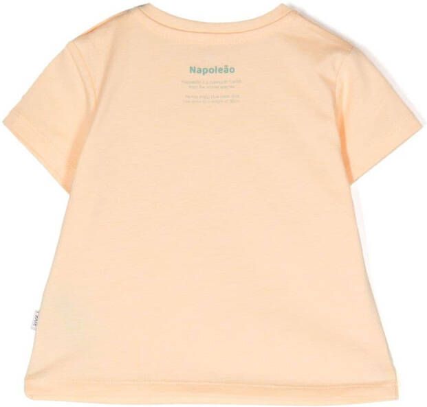 Knot T-shirt met grafische print Oranje