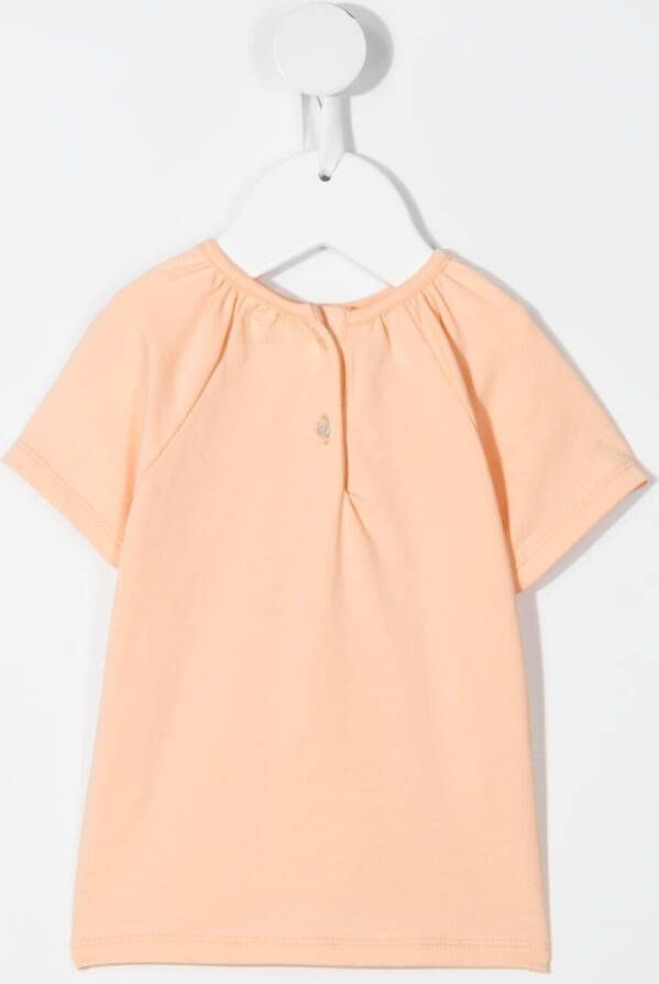 Knot T-shirt met print Oranje