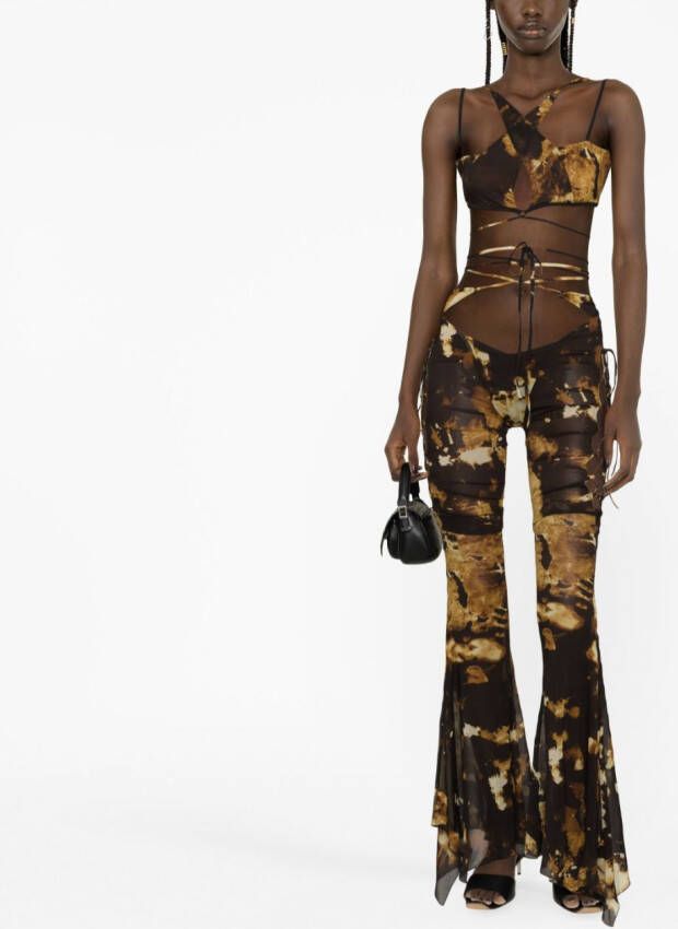 KNWLS Broek met camouflageprint Zwart