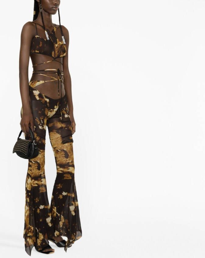 KNWLS Broek met camouflageprint Zwart
