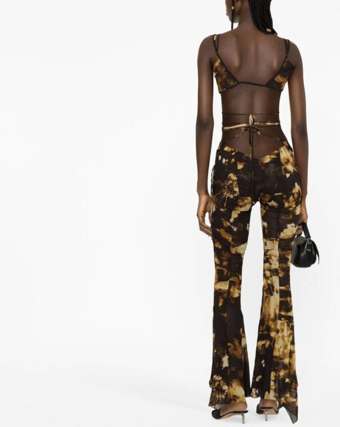 KNWLS Broek met camouflageprint Zwart