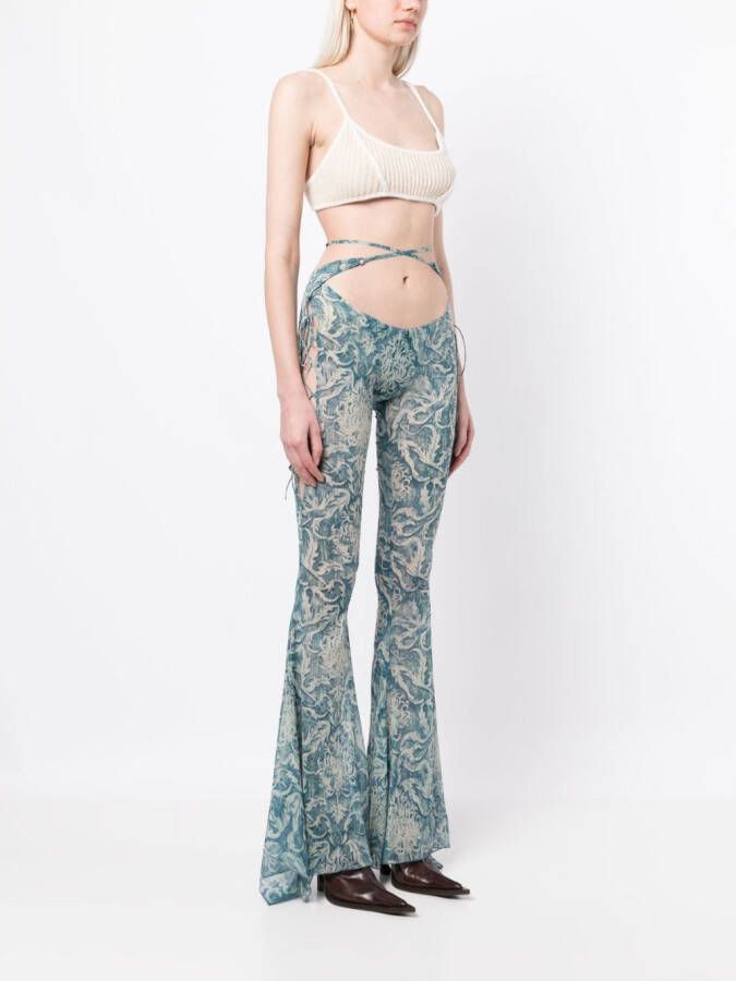 KNWLS Broek met print Blauw