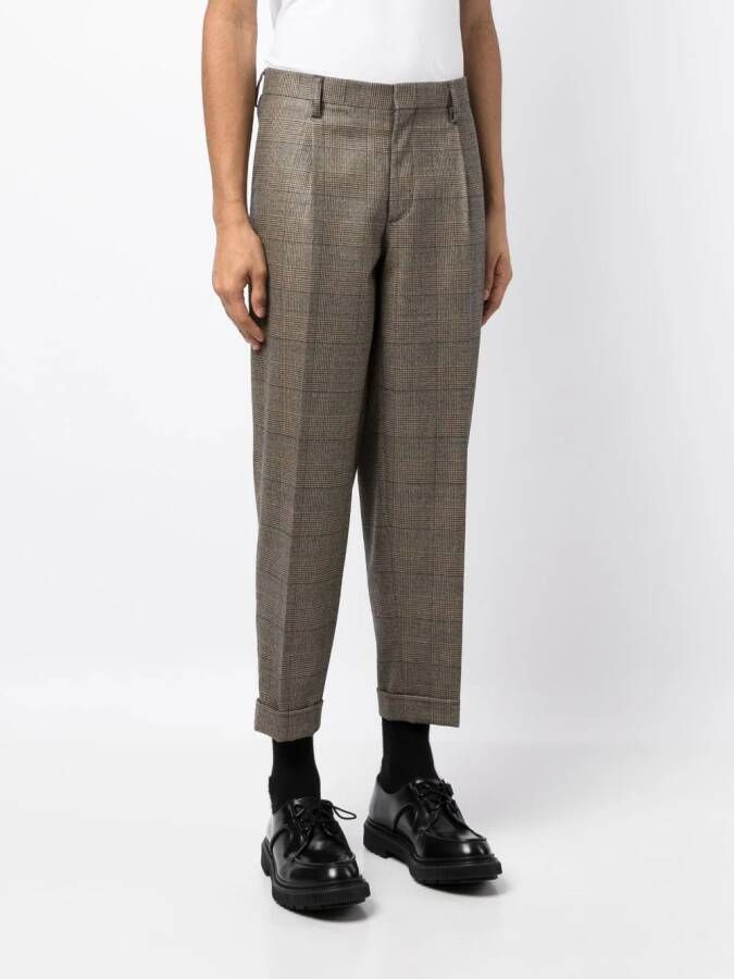 Kolor Geruite pantalon Bruin
