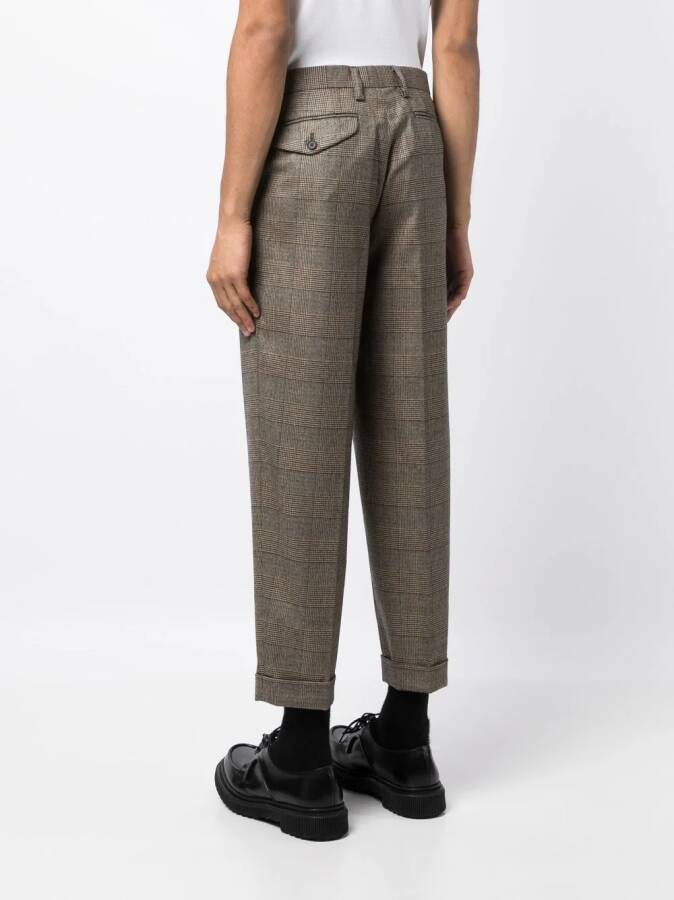Kolor Geruite pantalon Bruin