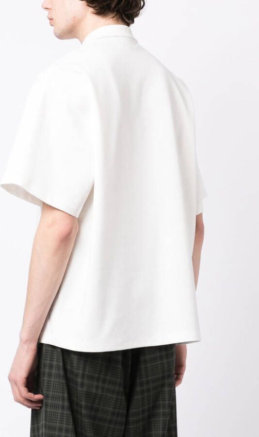 Kolor Poloshirt met asymmetrische sluiting Wit
